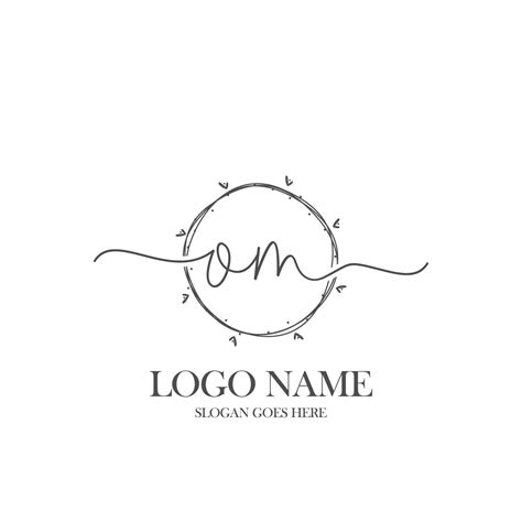 Initial Om Beauty Monogram And Elegant Logo Design Handwriting Logo Of