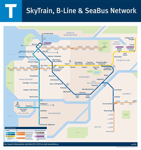 Metro Vancouver Translink Skytrain B Line Network 2018 バンクーバー