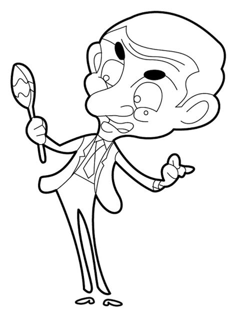 Páginas para colorear de Mr Bean para niños Mr Bean Dibujos para