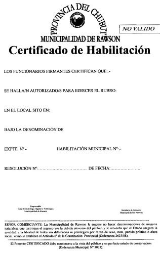 Certificado De Habilitación