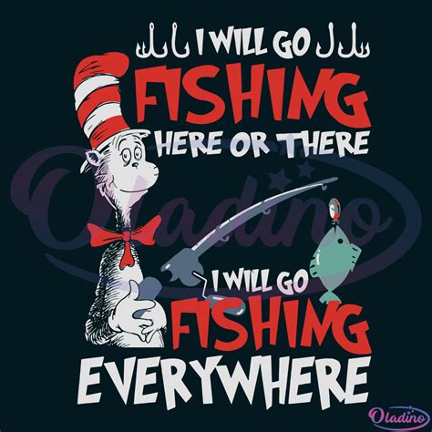 Cat In The Hat Fishing Svg Digital File Dr Seuss Svg Fishing Svg