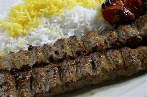 Basmati rice cooked with tender cubes of meat with herbs, nuts and spices.$15.95. Koobideh Kebab- two skewers of ground beef cooked over ...