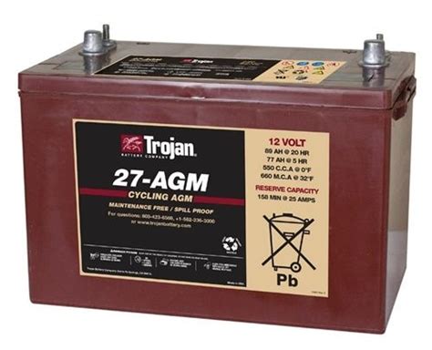 27 Agm Trojan Deep Cycle Agm Battery Trojan Batteries