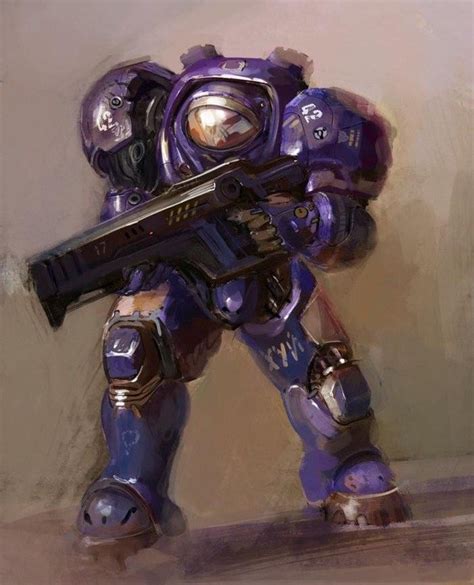 We Really Love The Art Style Of This Terran Marine Done By Sergey