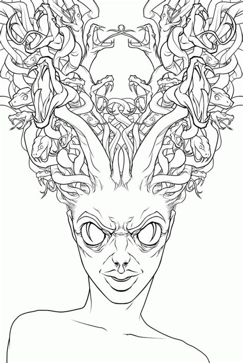 Alien coloring pages for adults. Medusa Coloring Page - Coloring Home