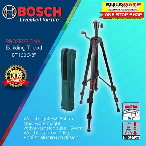 Bosch Professional Building Tripod Thread Compact Extendable Bt 150 58
