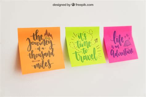 Notes gitmind.com related courses ››. Mockup of three sticky notes PSD file | Free Download