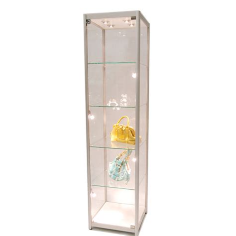 Aluminum Glass Tower Display Case Store Fixtures Direct