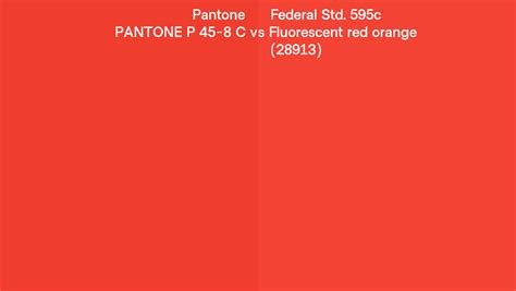 Pantone P 45 8 C Vs Federal Std 595c Fluorescent Red Orange 28913