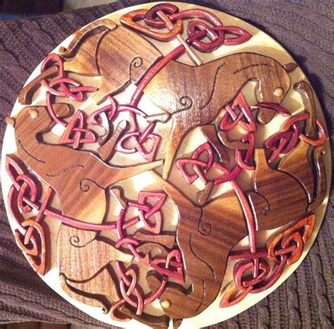 Epona Celtic Horse Knotwork Intarsia Woodworking By Chris Mobley