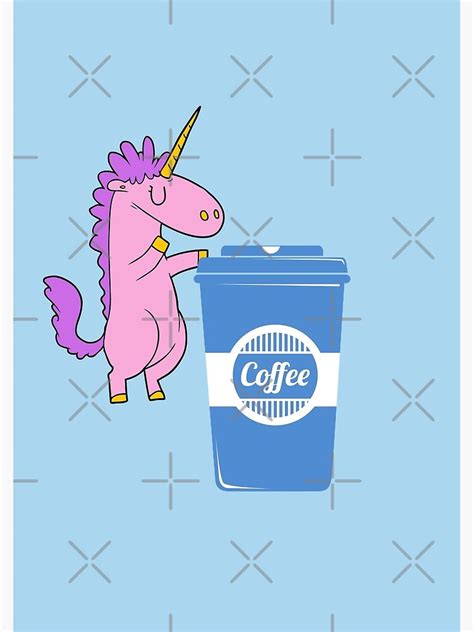 Unicorn Drinking Coffee Poster For Sale By Cbelan Redbubble