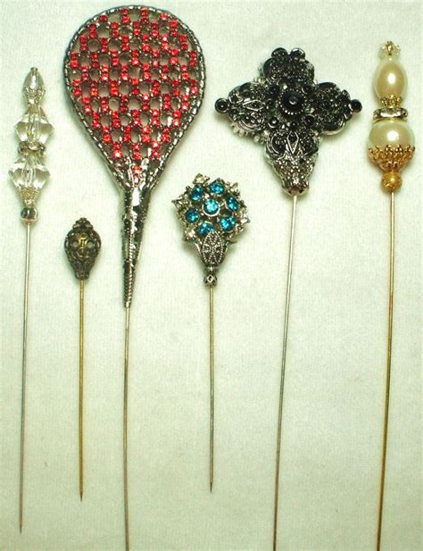 6 Antique Style Victorian Hat Pins With By Marysforevermemories 3800