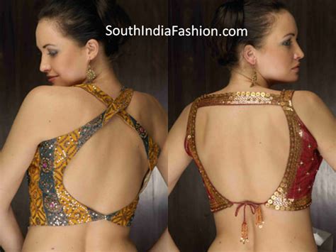 Designer Backless Saree Blouses South India Fashion Backless Blouse Designs Saree Blouse