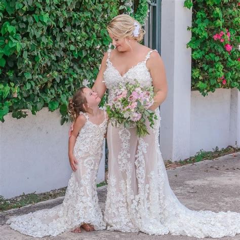 these matching brides and flower girls give us all the feels wedding flower girl dresses