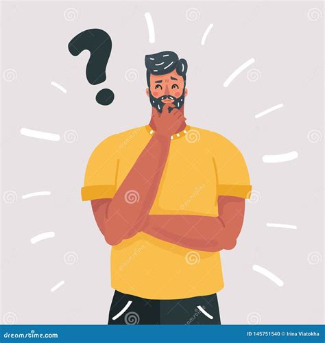 Man Thinking Question Doubt Expression Stock Vector Illustration