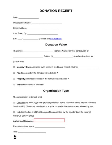 Free Donation Receipt Templates Samples Pdf Word Eforms