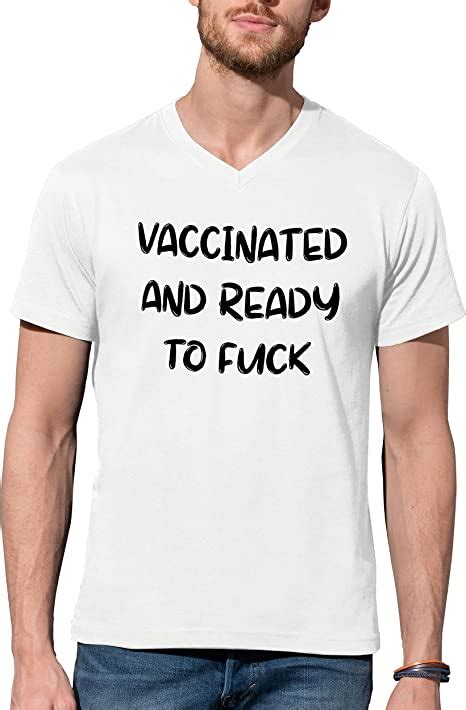 Bands Boutique Vaccinated And Ready To Fuck V Neck Camiseta De Hombre