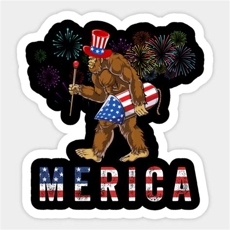 4th Of July Merica Bigfoot American Flag Sasquatch Independence