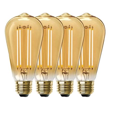 Feit Electric Watt Equivalent St Dimmable Straight Filament Amber