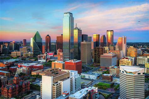 Skyline Of Dallas Texas At Sunset Photograph By Gregory Ballos