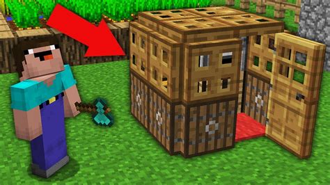 Minecraft Noob Vs Prowhy Noob Build Smallest House Of Doors In This