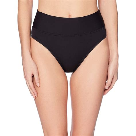 Nautica Womens Core High Waist Bikini Bottoms Black Medium Walmart Com