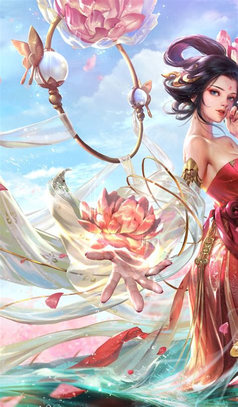 Download Wallpaper Girl Magic Fantasy Art Lotus Yang Yuhuan Fast Section Art In