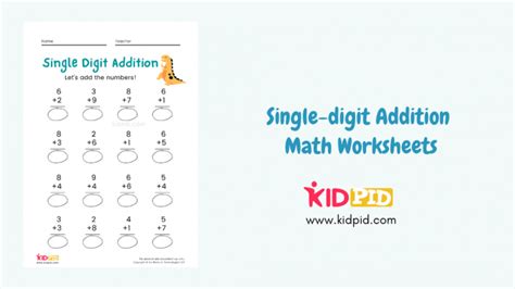 Single Digit Addition Math Worksheets And Free Printables Kidpid