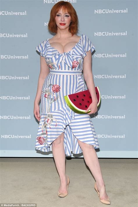 Christina Hendricks Shows Off Assets In A Summer Inspired Dress Daily Mail Online