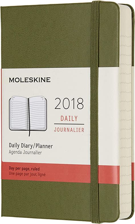 moleskine 12 month daily planner pocket elm green hard cover 3 5 x 5 5
