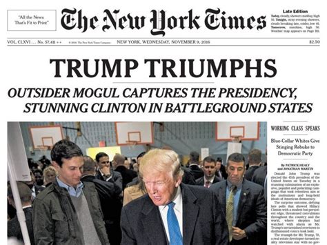trump triumphs en une de the new york times challenges fr