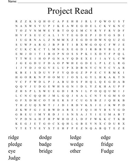 Project Read Word Search Wordmint