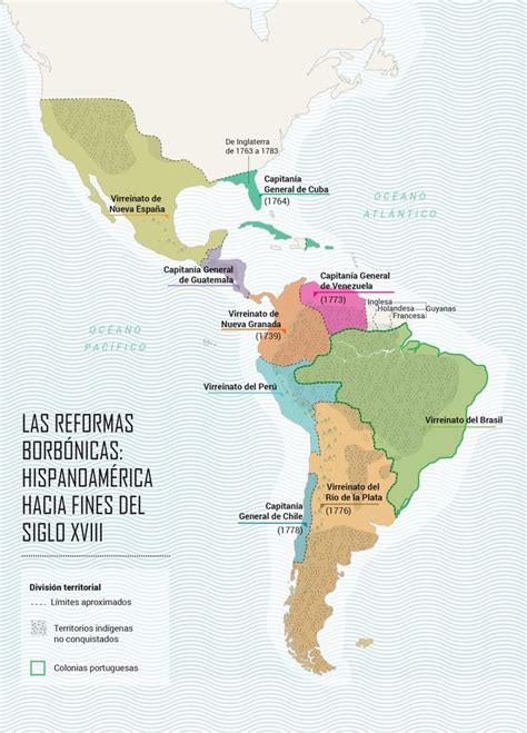 Reformas Borbónicas Siglo Xviii Mapa De America Latina Mapa De