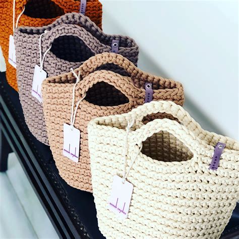 Tote Bag Scandinavian Style Crochet Tote Bag Handmade Bag Etsy
