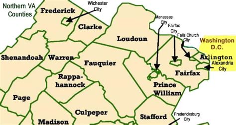 Northern Virginia County Map Map Of California Coast Cities