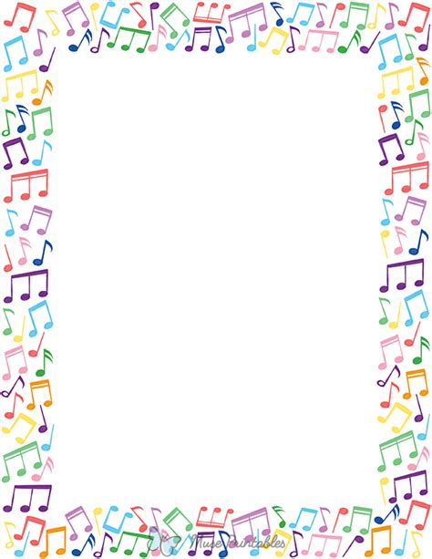 Colorful Music Notes Border