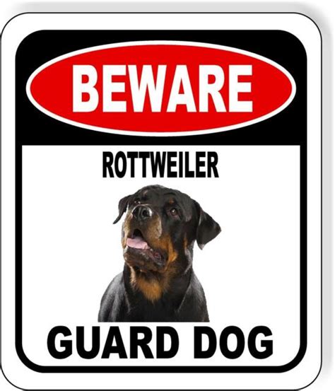 Beware Rottweiler Guard Dog Metal Aluminum Composite Sign Ebay