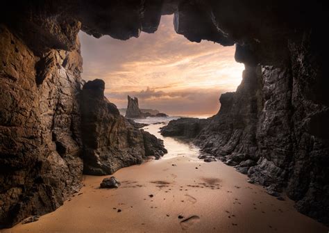 Nature Landscape Photography Cave Rock Trees Beach Sea