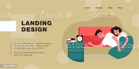 married couple sleeping in bed stock illustration download image now clock people vector