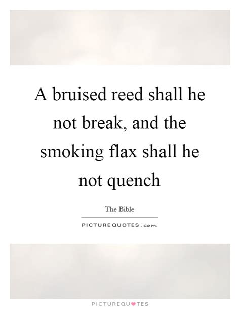 A Bruised Reed Shall He Not Break And The Smoking Flax Shall He
