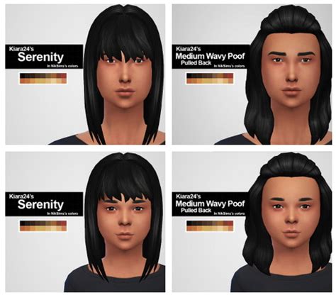 Kiara24′s Serenity And Med Wavy Poof Hair Retextures At Mintyowls Sims
