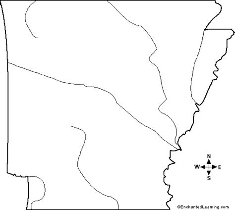 Outline Map Arkansas