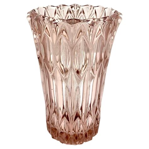 Pink Crystal Vase By Miloslav Klinger 1950s For Sale At 1stdibs