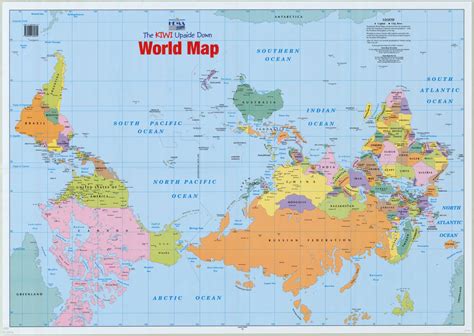 Huge Upside Down World Wall Map Political Canvas Hot Sex Picture