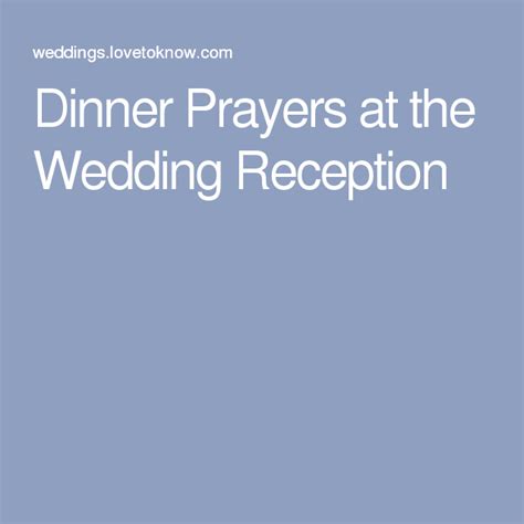 Wedding Reception Dinner Prayer