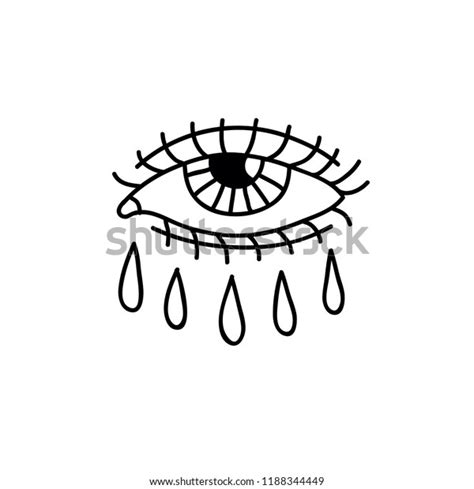 Crying Eye Illustration Traditional Tattoo Flash Stock Vector Royalty