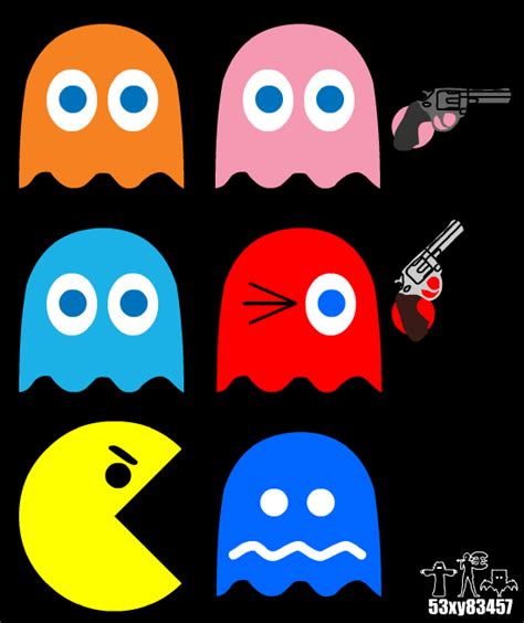 Pac Man Ghosts And Guns By 53xy83457 On Deviantart