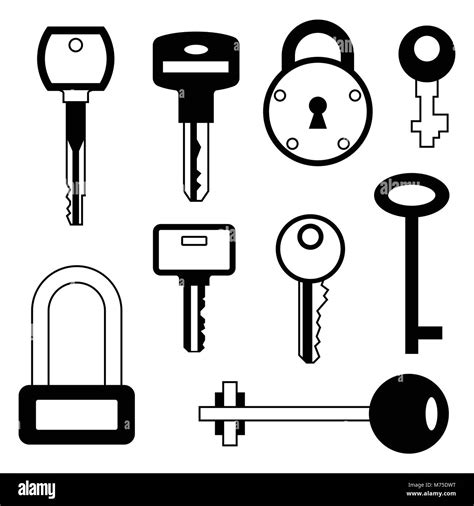 Locks And Keys Icons Set In Flat Style Stock Vector Image And Art Alamy