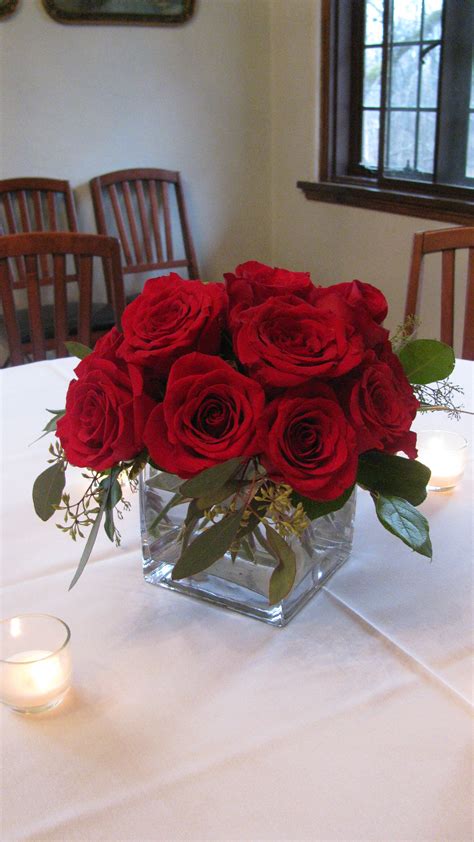 Simple And Elegant Red Rose Centerpiece Rose