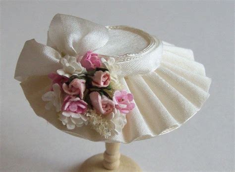 a beautiful 1 12 dollshouse handmade miniature ivory silk hat 24 00 via etsy diy doll